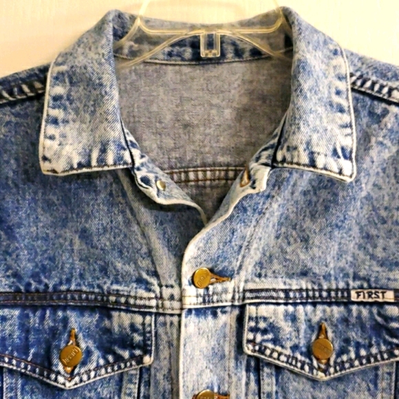 Vintage 80s First Acid Washed Jeans Jacket EUC - Picture 2 of 15